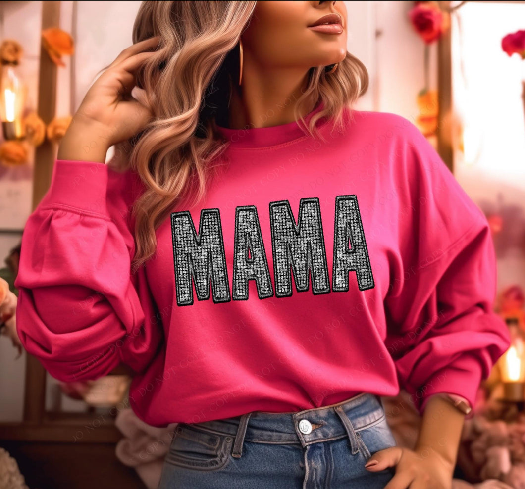 Mama (faux diamond bling embroidered look) - DTF