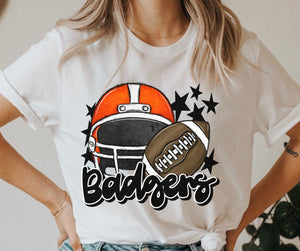 Badgers Mascot (stars - orange/black helmet) - DTF