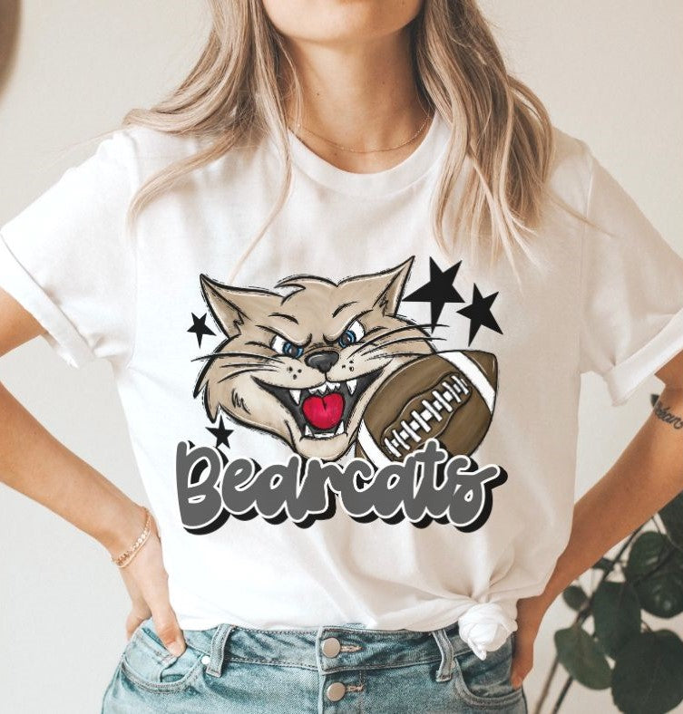 Bearcats Mascot (stars - grey/silver) - DTF