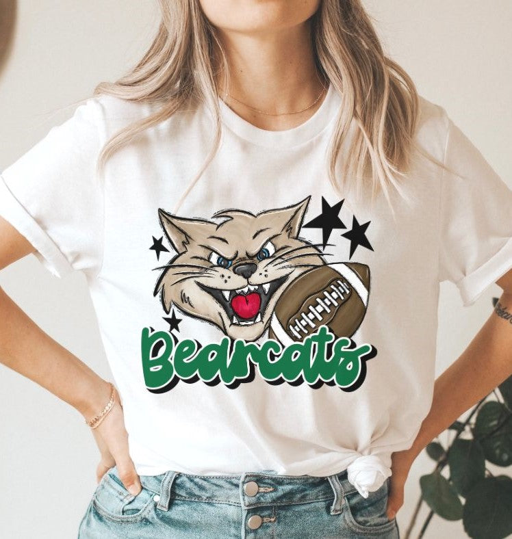 Bearcats Mascot (stars - green) - DTF