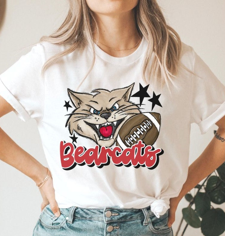 Bearcats Mascot (stars - red) - DTF