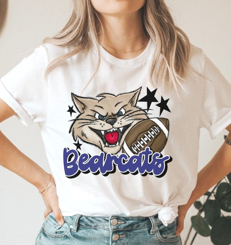 Bearcats Mascot (stars - royal blue) - DTF