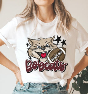 Bobcats Mascot (stars - maroon) - DTF