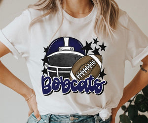 Bobcats Mascot (stars - navy helmet) - DTF