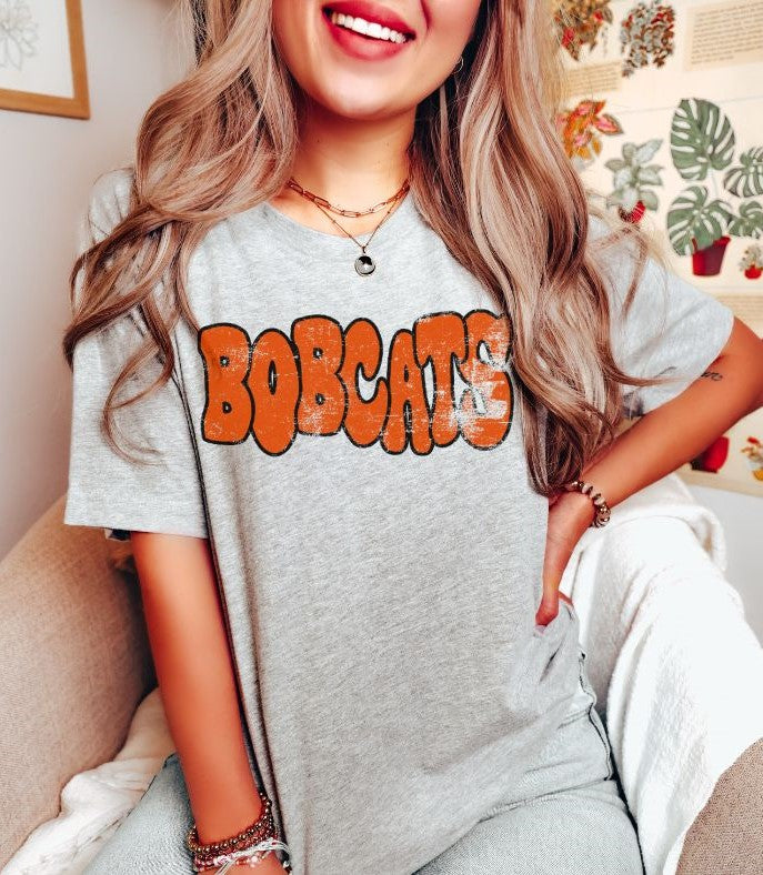 Bobcats (wonky grunge- orange/black) - DTF