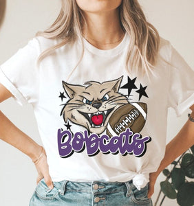 Bobcats Mascot (stars - purple) - DTF