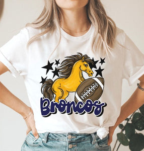 Broncos Mascot (stars - navy) - DTF