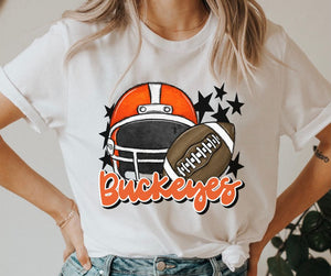 Buckeyes Mascot (stars - orange helmet) - DTF