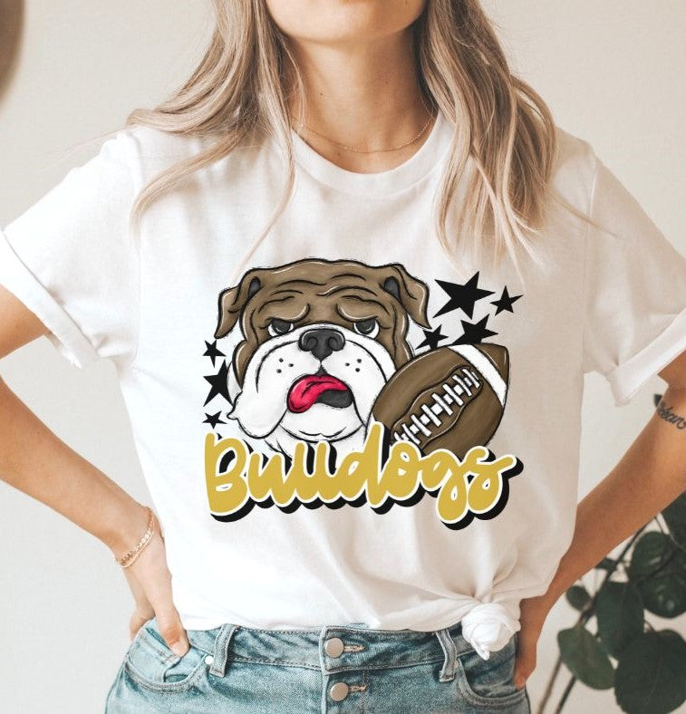 Bulldogs Mascot (stars - gold) - DTF