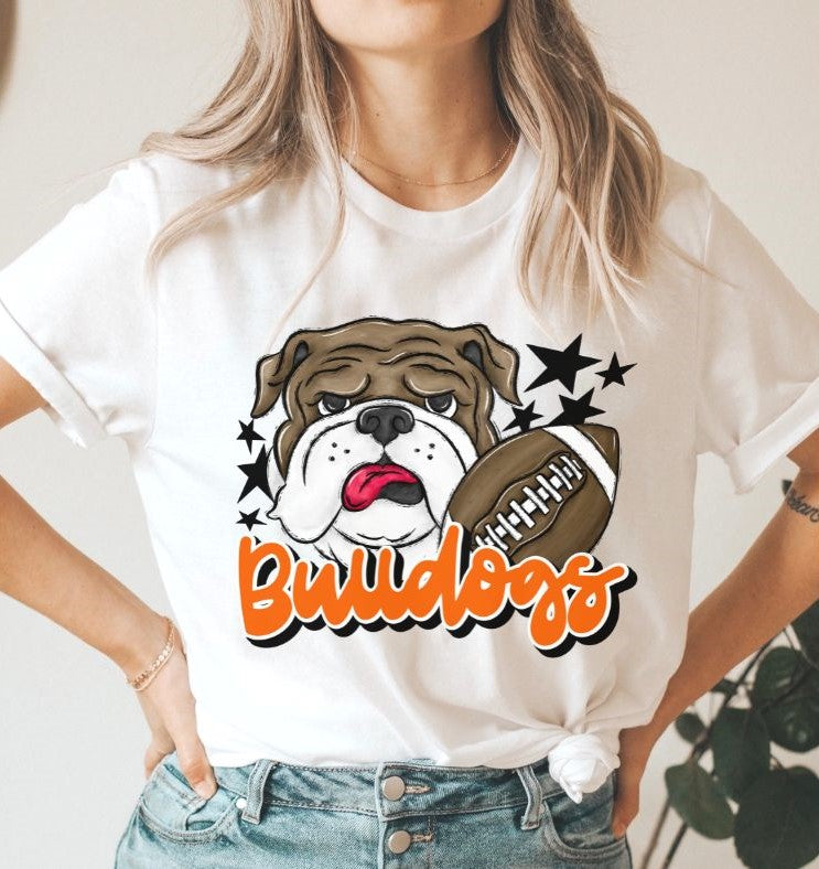 Bulldogs Mascot (stars - orange) - DTF