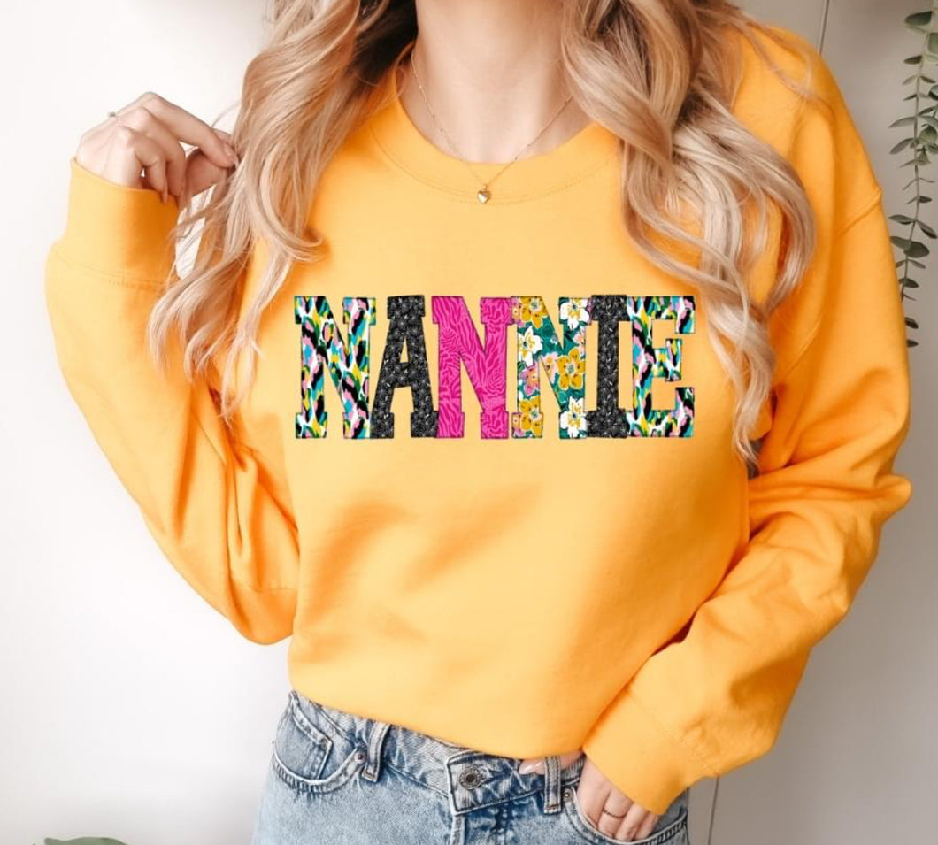 Nannie (embroidered look) - DTF