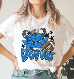 Devils Mascot (stars - blue) - DTF