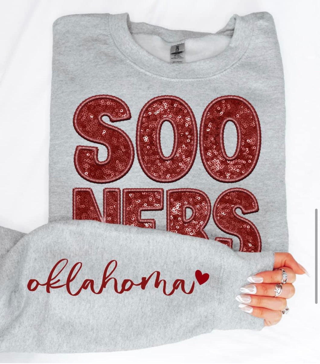 Sooners (Sequins/Embroidery look) - DTF