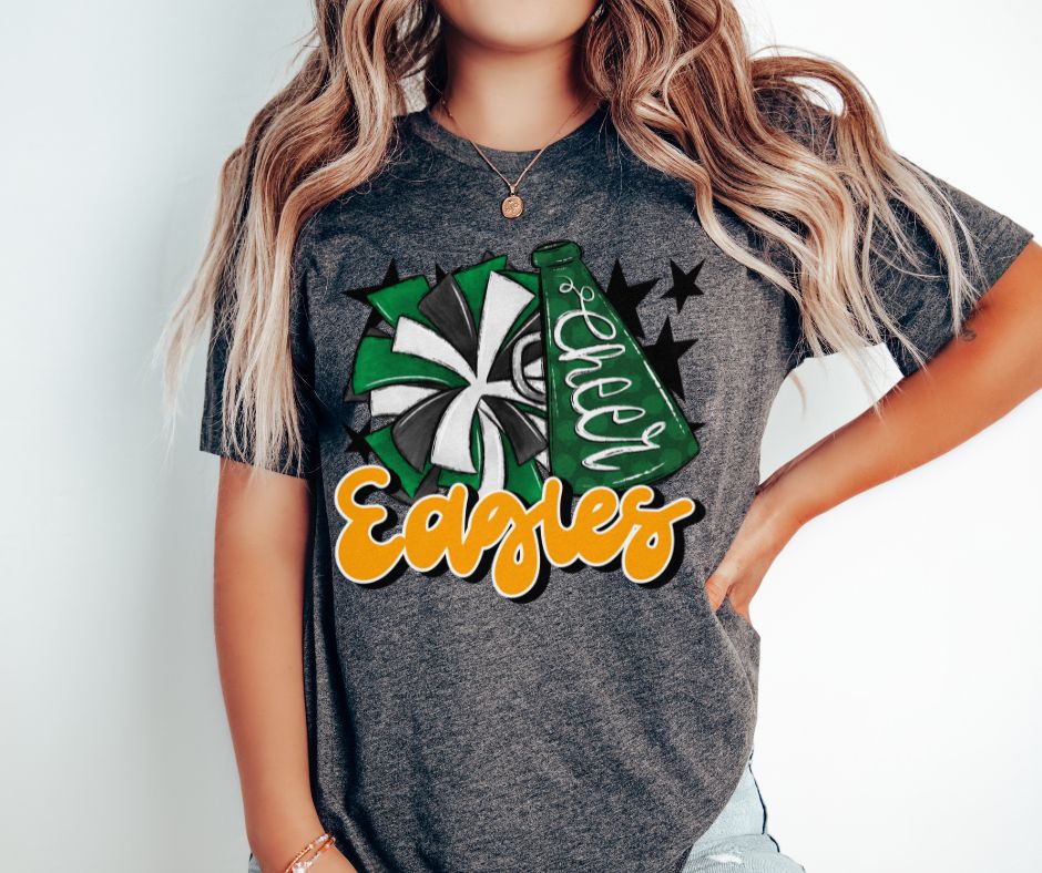 Eagles Cheer (megaphone - green/yellow gold) - DTF