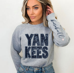 Yankees (Baseball - Sequins/Embroidery look) - DTF