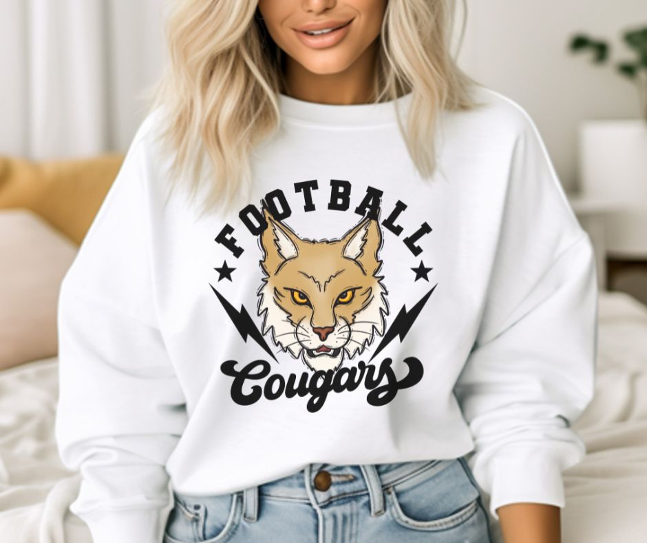Football Bolt Mascot - Cougars - DTF
