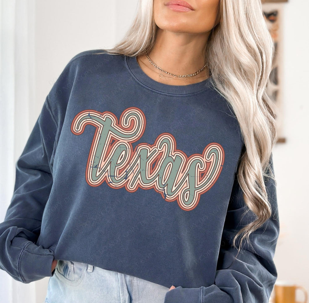 Texas (boho stacked distressed) - DTF