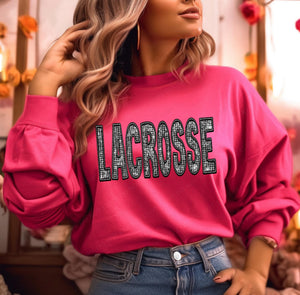 LaCrosse (faux diamond bling embroidered look) - DTF