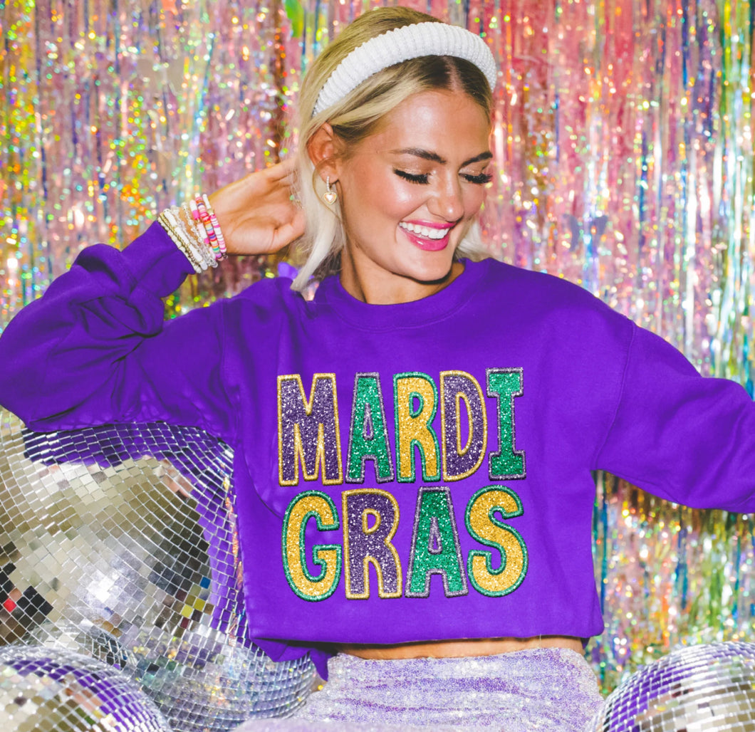 Mardi Gras (sequin/embroidered look) - DTF