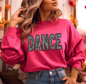 Dance (faux diamond bling embroidered look) - DTF