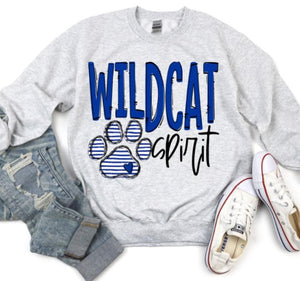 Team Go Spirit Wildcats (Paw Print - Royal Blue) - DTF