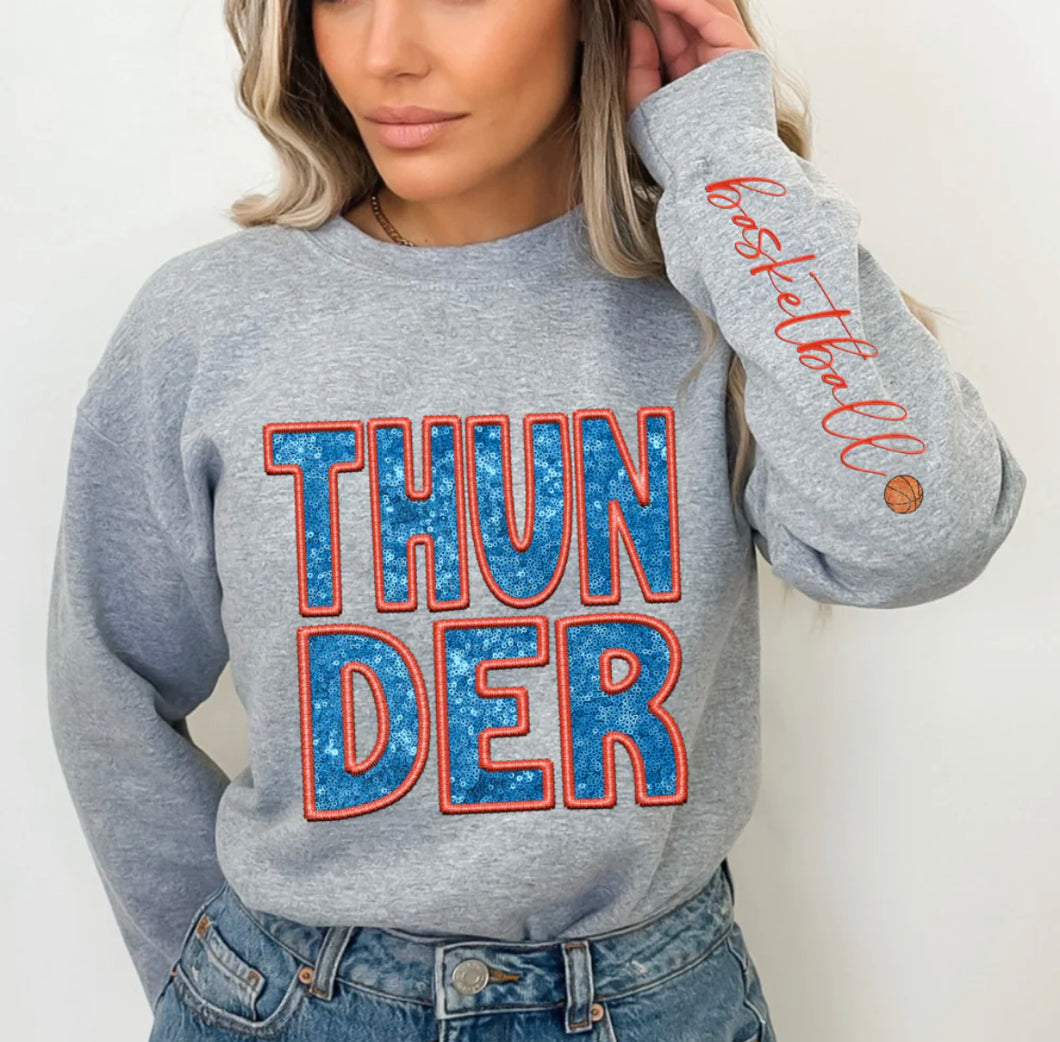 Thunder (basketball - Sequins/Embroidery look) - DTF