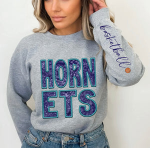 Hornets (basketball - Sequins/Embroidery look) - DTF