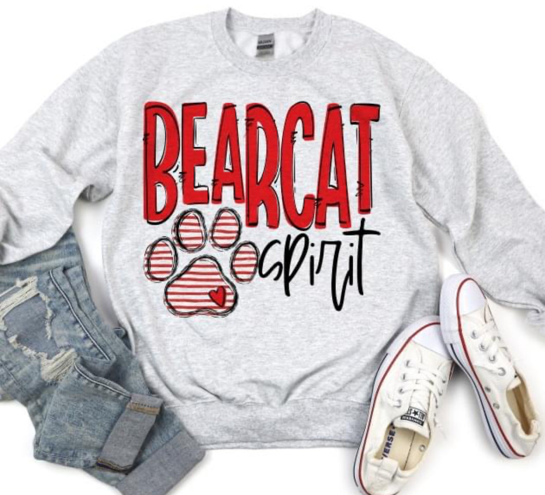 Team Go Spirit Bearcat (Paw Print - Red) - DTF