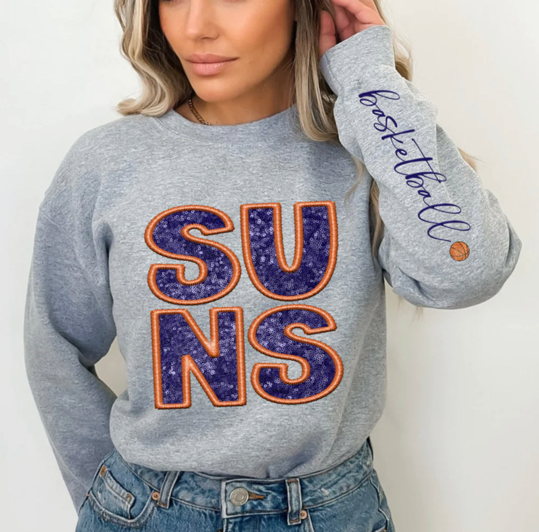 Suns (basketball - Sequins/Embroidery look) - DTF