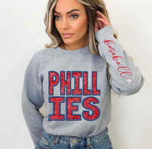 Phillies (Baseball - Sequins/Embroidery look) - DTF
