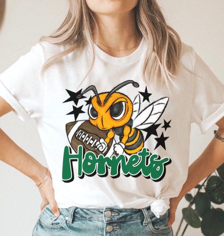 Hornets Mascot (stars - green) - DTF