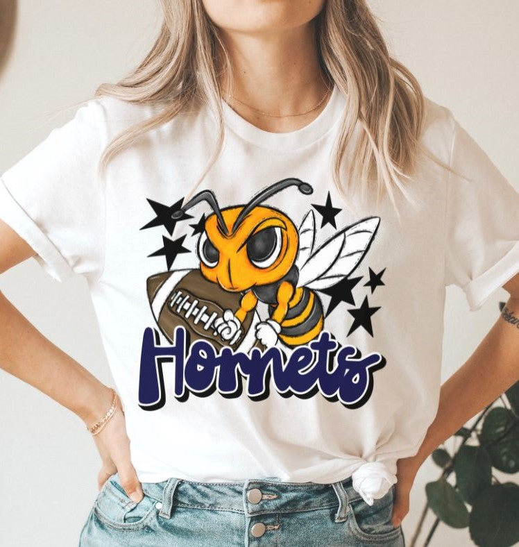 Hornets Mascot (stars - navy) - DTF