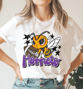Hornets Mascot (stars - purple) - DTF