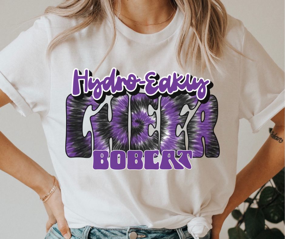 Hydro-Eakly Bobcats Tie Dye Cheer (purple) - DTF