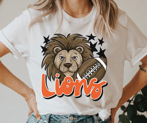 Lions Mascot (stars - orange) - DTF