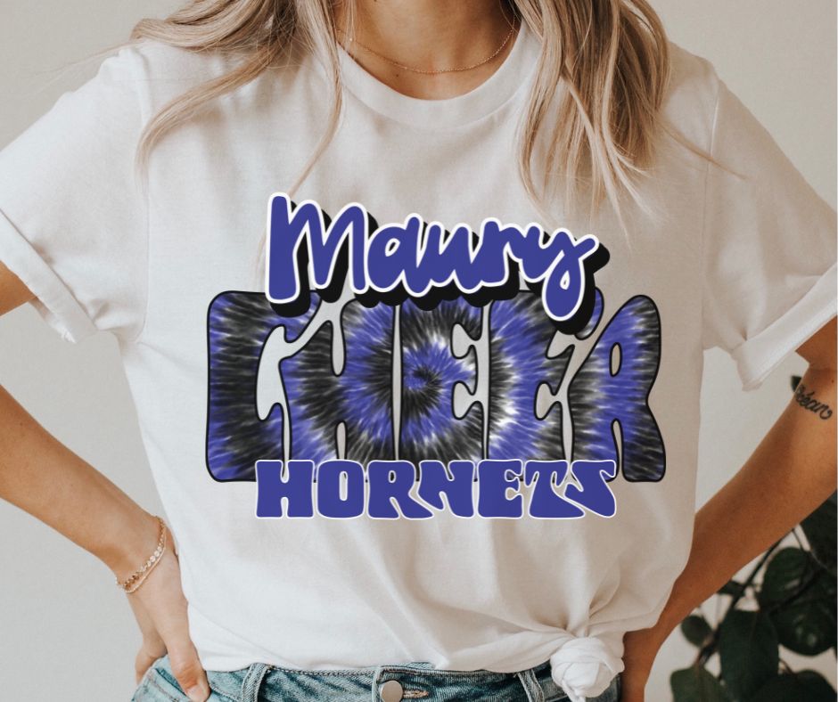 Maury Hornets Tie Dye Cheer (royal blue) - DTF