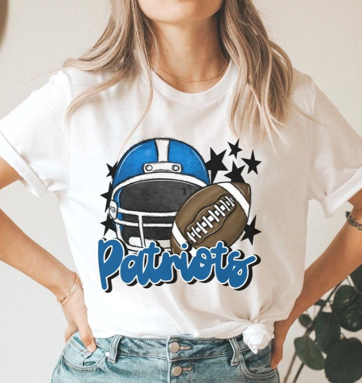 Patriots Mascot (stars - royal blue) - DTF