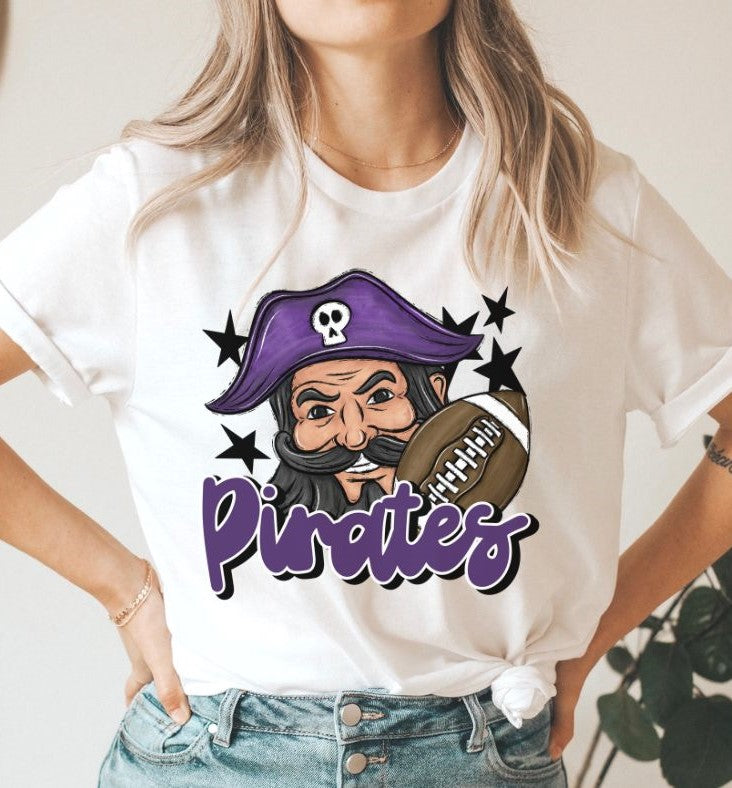 Pirates Mascot (stars -purple) - DTF