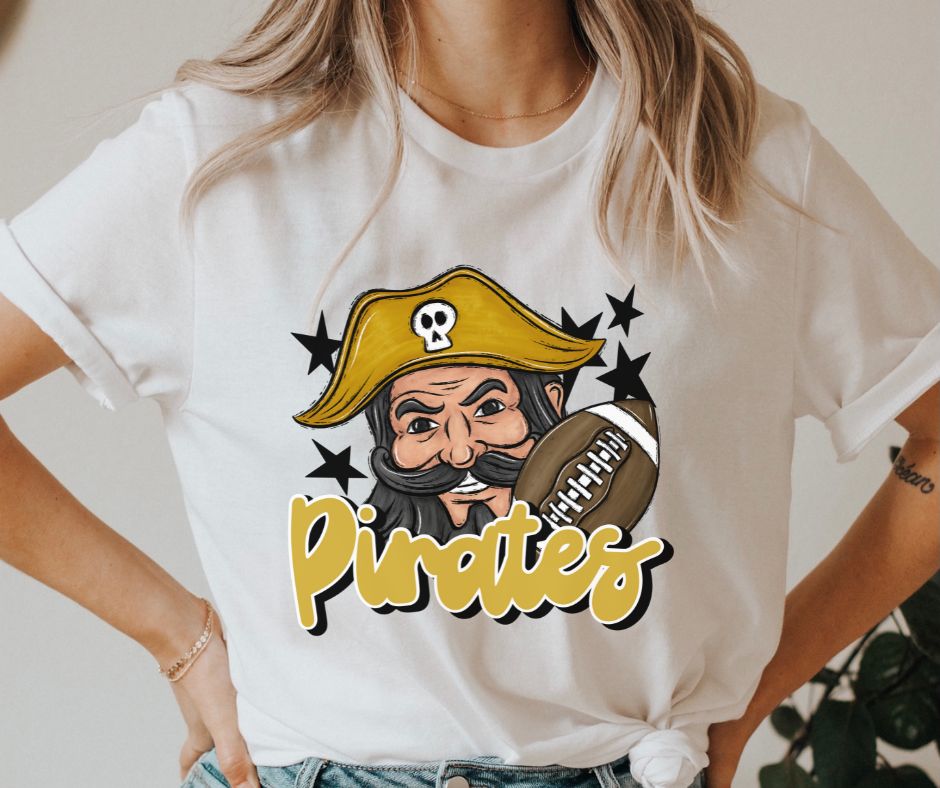 Pirates Mascot (stars - gold) - DTF