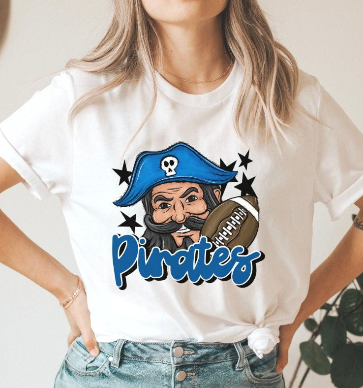 Pirates Mascot (stars -royal blue) - DTF