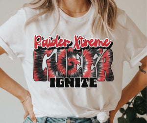 Raider X-treme Ignite Tie Dye Cheer (red/black) - DTF