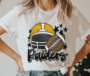 Raiders Mascot (stars - gold/black helmet) - DTF