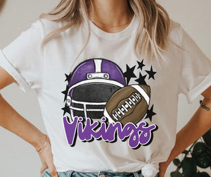 Vikings Mascot (stars - purple helmet) - DTF