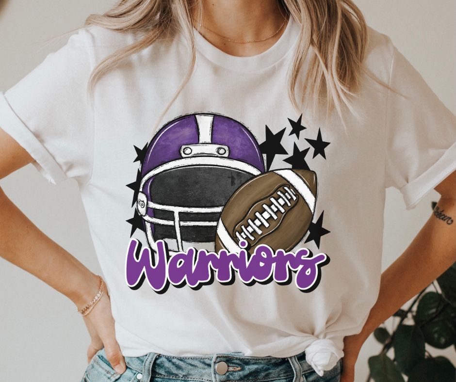 Warriors Mascot (stars - purple helmet) - DTF