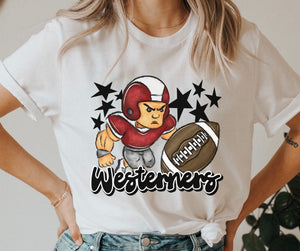 Westerners Mascot (stars - red/black football player) - DTF