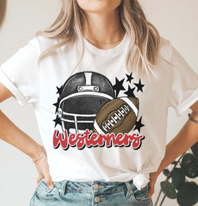Westerners Mascot (stars - red and black helmet) - DTF