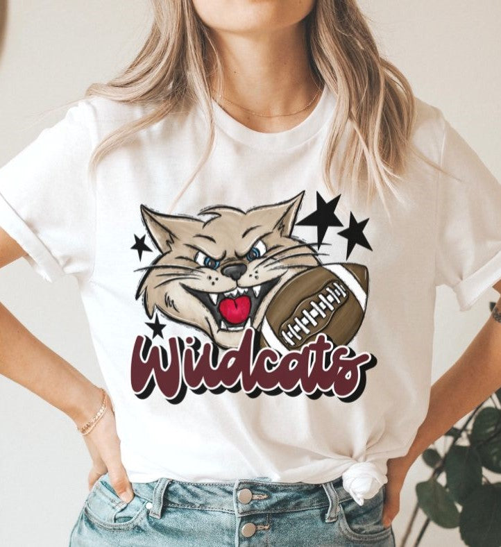Wildcats Mascot (stars - maroon) - DTF
