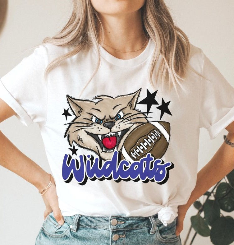 Wildcats Mascot (stars - royal blue) - DTF
