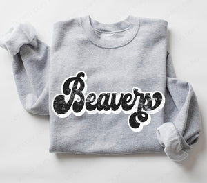 Beavers (retro black and white) - DTF