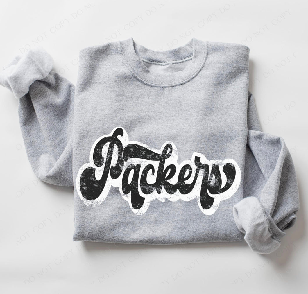 Packers (retro black and white) - DTF